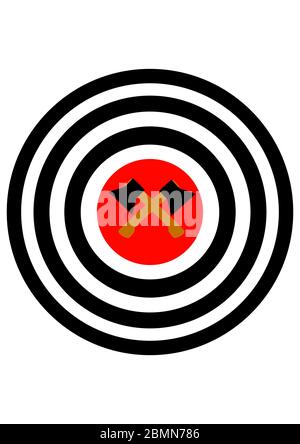 AX lance la cible sur un fond blanc. Illustration de Vecteur