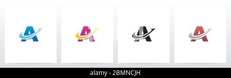 Logo Swoosh de la lettre avec lignes fléchées A Illustration de Vecteur