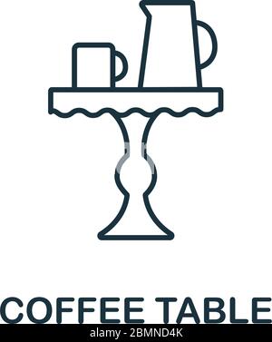 Icône de table basse de la collection intérieure. Symbole de table basse à élément de ligne simple pour les modèles, la conception Web et les infographies Illustration de Vecteur
