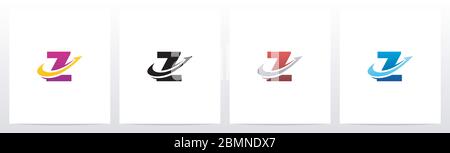 Logo Swoosh de la lettre avec lignes fléchées Z Illustration de Vecteur