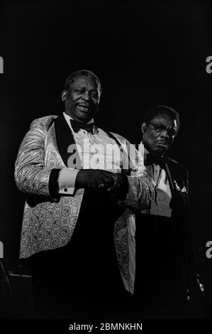 10 mars 1996, le légendaire roi du blues B.B. King - Blues Boy, qui se présente à l'Arena Hall de Poznan, en Pologne. Guitariste et chanteur de blues américain. Banque D'Images