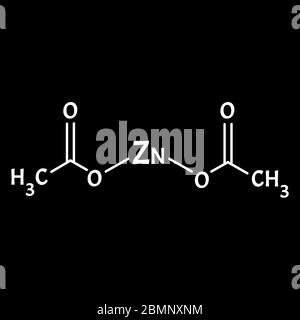 L'acétate de zinc est une formule chimique moléculaire. Infographies du zinc. Illustration vectorielle sur un arrière-plan isolé. Illustration de Vecteur