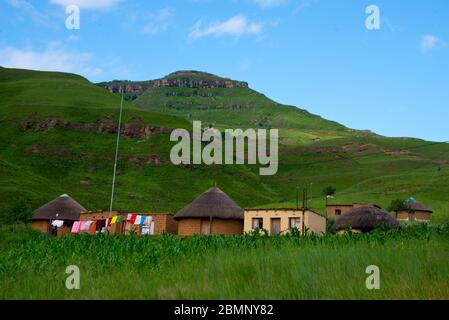 ferme rurale dans les montagnes du drakensberg, kwazulu natal, afrique du sud Banque D'Images