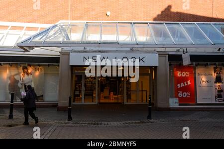 Worcester, Royaume-Uni - Mars 16 2020: La façade de New look clothers shop sur Broad St Banque D'Images