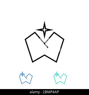 Modèle de logo graphique de soins dentaires, concept de conception linéaire, isolé sur fond blanc. Illustration de Vecteur