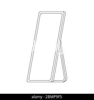 Icône de cadre de miroir du statif linéaire isolée sur fond blanc. Illustration de Vecteur