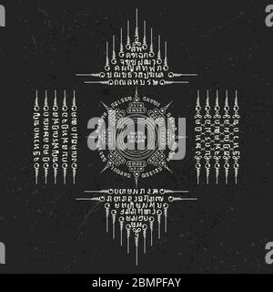 Muay Thai blanc symbole sacré fond Illustration de Vecteur