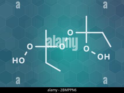 Le peroxyde de méthyléthylcétone (MEKP) molécule explosive. Formule topologique. Banque D'Images