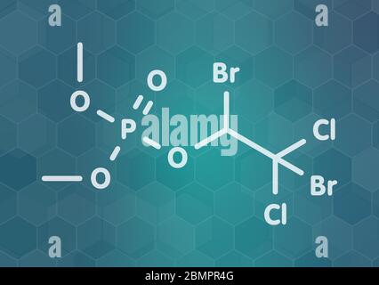 Molécule insecticide organophosphaté naled (classe). Formule topologique. Banque D'Images
