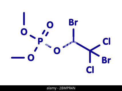 Molécule insecticide organophosphaté naled (classe). Formule topologique. Banque D'Images