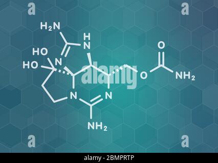 Saxitoxine (STX) toxine de la coquille paralytique (PST), structure chimique Formule squelette. Banque D'Images