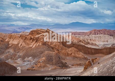 Moon Valley (en espagnol : Valle de la Luna) dans le désert d'Atacama, Chili, Amérique du Sud. Banque D'Images