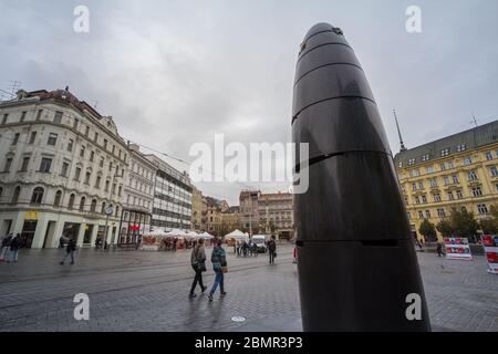 BRNO, République tchèque - 5 novembre, 2019 : horloge astronomique, également appelé Liege orloj, sur Namesti Svobody square, la place principale et le symbole de la cit Banque D'Images