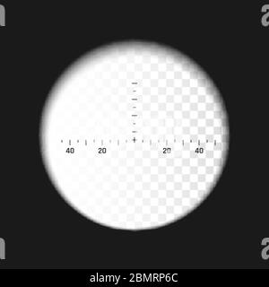 Portée du fusil de précision. Concentrez-vous sur la cible. Zoom optique binoculaire avec échelle de mesure. Illustration vectorielle Illustration de Vecteur