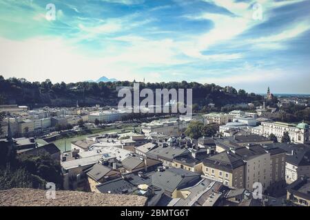 Vue sur la ville de Salzbourg Banque D'Images