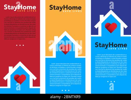 Restez à la maison. Coronavirus Covid-19, phrase de motivation de quarantaine. Illustration de Vecteur