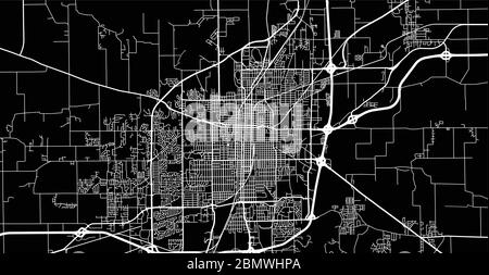 Plan urbain vectoriel de la ville de Springfield, États-Unis. Capitale de l'État de l'Illinois Illustration de Vecteur