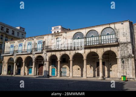 Casa del Conde de Casa Lombillo, immeuble de la Plaza de la Catedral, Centre de la Vieille ville, la Havane Vieja, la Havane, Cuba Banque D'Images