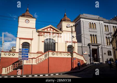 Salle de concert, Sala de Concierto Dolores dans une église reconvertie, à la Plaza de Dolores, Santiago de Cuba, Cuba Banque D'Images