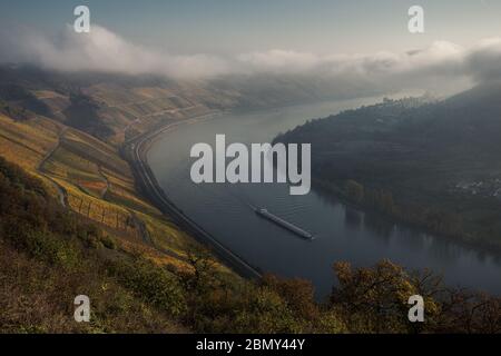 Rhin Loop Gedeonseck près de Boppard; Rhénanie; Allemagne Banque D'Images