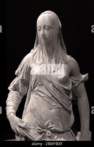 Femme voilée (allégorie de la foi) début à mi-1700 Antonio Corradini, Italie Sculptor italien. Banque D'Images