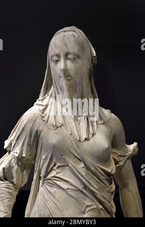 Femme voilée (allégorie de la foi) début à mi-1700 Antonio Corradini, Italie Sculptor italien. Banque D'Images