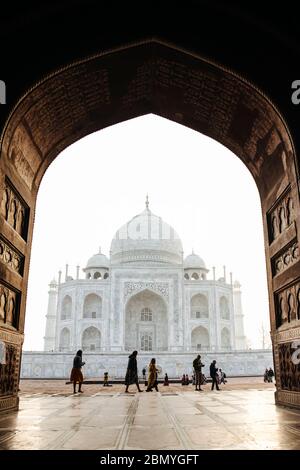 Taj Mahal à Agra, Inde Banque D'Images