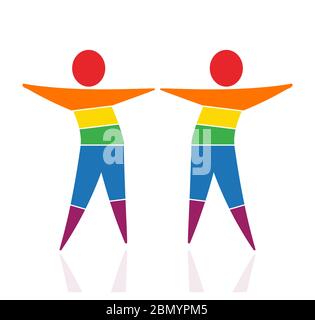 Logo conceptuel LGBT, couple gay Illustration de Vecteur