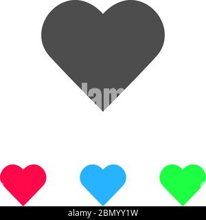 Icône coeur plate. Pictogramme de couleur sur fond blanc. Symbole d'illustration vectorielle et icônes bonus Illustration de Vecteur