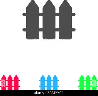 Icône de clôture plate. Pictogramme de couleur sur fond blanc. Symbole d'illustration vectorielle et icônes bonus Illustration de Vecteur