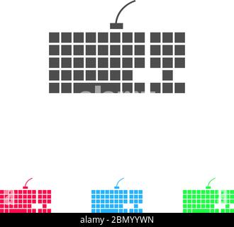 Icône de clavier d'ordinateur plat. Pictogramme de couleur sur fond blanc. Symbole d'illustration vectorielle et icônes bonus Illustration de Vecteur