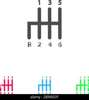 Icône de transmission plate. Pictogramme de couleur sur fond blanc. Symbole d'illustration vectorielle et icônes bonus Illustration de Vecteur