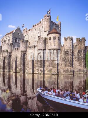 Le château médiéval de Gravensteen, Gand (Gand), province de Flandre orientale, Royaume de Belgique Banque D'Images