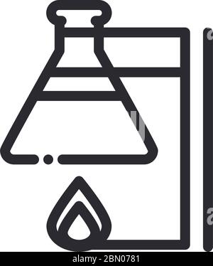 tube à essai sur brûleur laboratoire chimique science et recherche vecteur illustration style de ligne icône Illustration de Vecteur