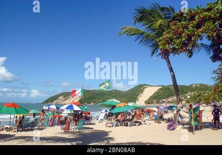 Ponta Negra Beach et Morro do Careca, Natal, Rio Grande do Norte le 14 août 2003. Banque D'Images