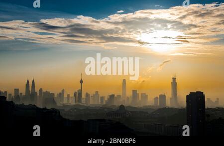 Horizon de Kuala Lumpur à Dawn Malaysia Banque D'Images