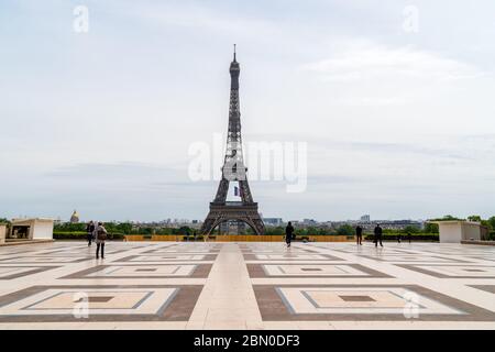 Place du Trocadéro pendant l'épidémie de Covid-19 à Paris Banque D'Images