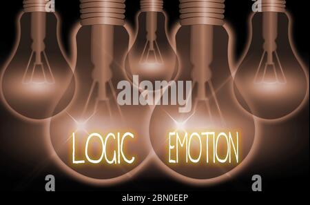 La logique conceptuelle part écrit, indiquant l'émotion. Signification du concept des sensations désagréables s'est tourné vers le respect de soi l'esprit raisonnable Banque D'Images