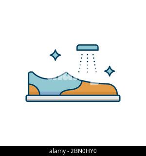 Laver vos chaussures Vector icône symbole nettoyage isolé sur fond blanc Illustration de Vecteur