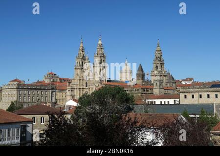 Cathédrale de Saint Jacques de Compostelle, Galice, Espagne, Europe Banque D'Images