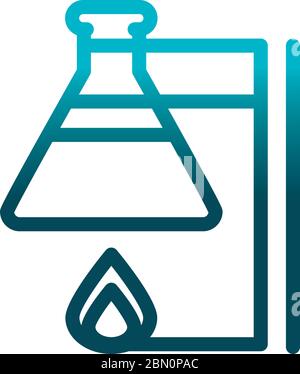 tube à essai sur brûleur laboratoire chimique science et recherche vecteur illustration icône de style gradient Illustration de Vecteur