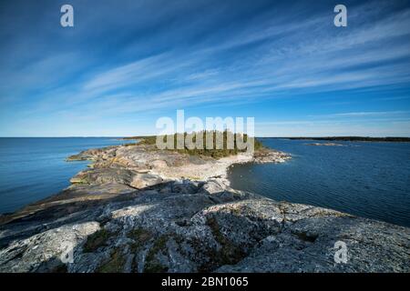 Camping sur l'île de Rysshloben, Inkoo, Finlande Banque D'Images
