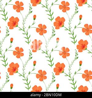 Abstrait élégant sans couture motif botanique avec fond floral. Motif floral vectoriel sans couture avec fleurs vives et feuilles vertes Illustration de Vecteur