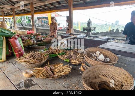 Viande de porc à Bali, Indonésie en préparation pour les vacances de Galungan Banque D'Images