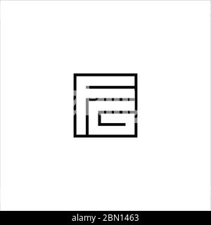 Première lettre logo fg ou logo gf modèle de conception vectoriel Illustration de Vecteur