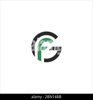 Première lettre logo fg ou logo gf modèle de conception vectoriel Illustration de Vecteur