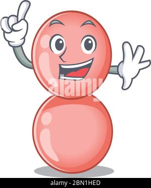 Motif mascotte Neisseria gonorrhoeae avec un geste du doigt Illustration de Vecteur