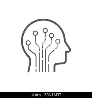 Tête humaine SMART logo vecteur de technologie. Cerveau humain de type logo artificiel, vecteur d'icône, vecteur de logo de technologie intelligente. Logo ai concept. SPE 10 Illustration de Vecteur