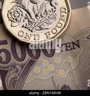 La monnaie de la livre sterling et le taux de change du yen japonais Banque D'Images
