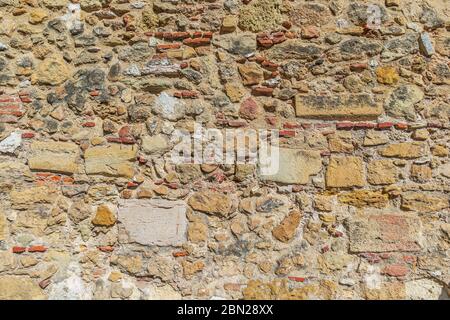 Mur en pierre de l'ancien palais (Château san Jorge à Lisbonne) Banque D'Images